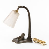 Muller Frères Lunéville, lampe de table ornée d’un Pierrot e… (photo 4)