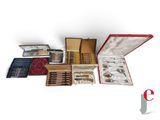 many different types of jewelry in a case
