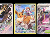 Plusieurs cartes Pokémon sont alignées les unes à côté des autres sur un fond noir.