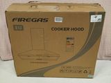 a cardboard box with a picture of a cooker hood in it