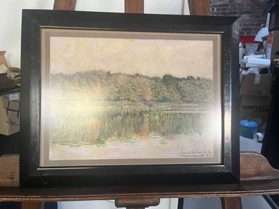 a picture of a picture of a painting on a easel