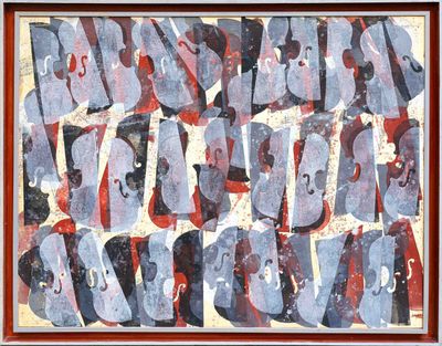 a picture of a picture of a painting with letters on it