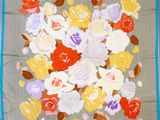 vintage silk scarf with roses and leaves