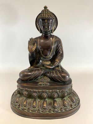 THAILANDE, XXème Statuette en bronze, représentant un bouddh…