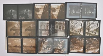a lot of old black and white photos on the wall