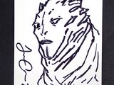 drawing of a man with a scarf on his head on a sticker