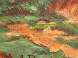 a painting of a deer that is standing in the grass
