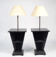 Paire de bouts de canapés formant lampadaires de forme fusel…