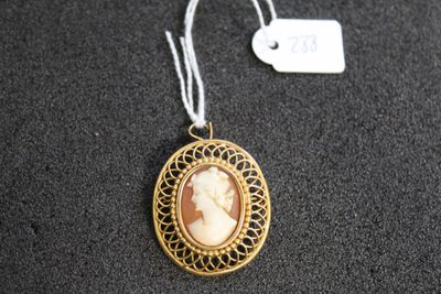 Gros plan sur un collier portant l'image d'une femme