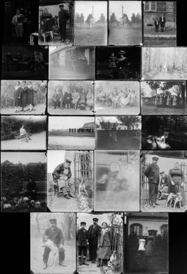 Ensemble de vingt quatre plaques diapositives en verre, repr…