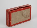 a red box with a picture of a horse on it