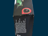 a black box with a green toy car inside of it