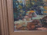 a picture of a painting of a boat in the water