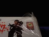 a box with a picture of a woman holding a gun