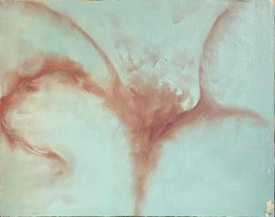 an image of a painting of a woman ' s face on a piece of paper
