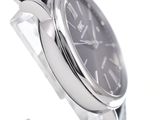 a close up of a wrist watch with a black dial