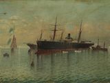 une image représentant un tableau de bateaux sur un plan d'eau