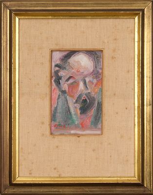 un tableau représentant un homme portant un chapeau et une barbe, dans un cadre doré