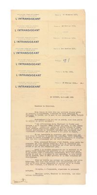 un vieux document comportant la photo en noir et blanc d'un homme