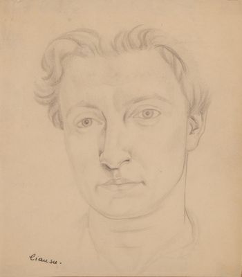 dessin au crayon représentant le visage d'un homme sur une feuille de papier