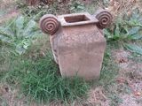 un vase posé au milieu de l'herbe