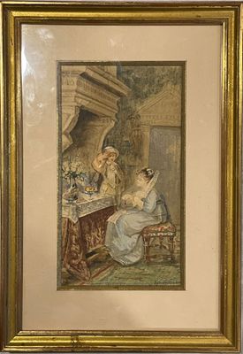 Ecole du XIXème siècle Scène d'intérieur