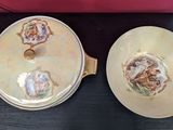three bowls and a bowl with a lid on a table