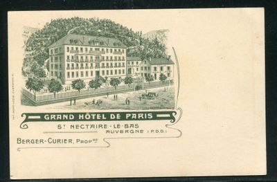 une vieille carte postale sur laquelle figure la photo d'un hôtel