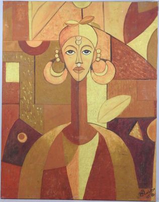 une image d'un tableau représentant une femme coiffée d'un chapeau