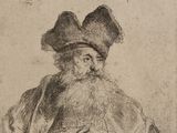 portrait of an old man with a hat and a long beard