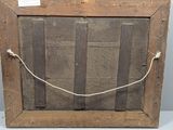 a picture of a wooden frame with a rope on it