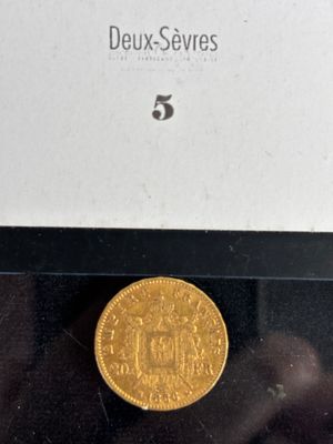 an image of a gold coin sitting on top of a black table