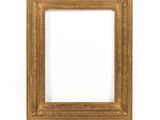 a gold picture frame on a white background