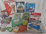 a table with a lot of games and games on it