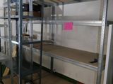 a room with a shelf and shelves in it