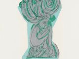 an image of a drawing of a vase with flowers in it