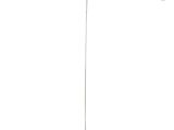 the floor lamp is made of wood and has a blue glass shade