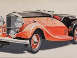 dessin représentant une voiture orange avec un toit noir sur fond blanc