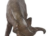 statue of a bull on a white background with a white background