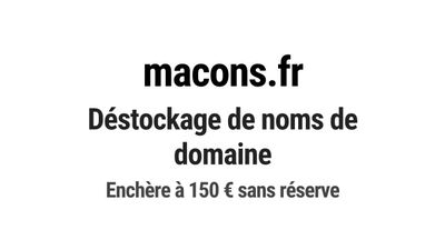 Nom de domaine macons.fr. Catégorie: Construction et BTP.