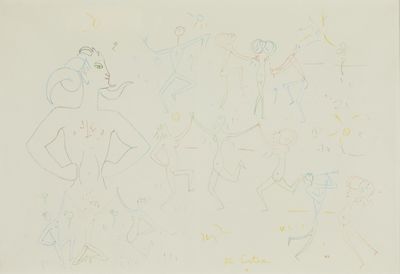 dessin représentant un groupe de personnes dans différentes poses et de différentes couleurs