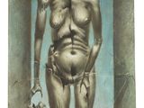 une image représentant un tableau d'un homme nu dans une cage
