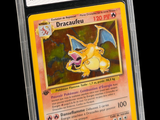 a close up of a pokemon card on a black background