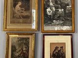 quatre photos encadrées représentant un homme et une femme dans un décor boisé