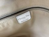 christian dior beige leather shoulder bag with silver hardware