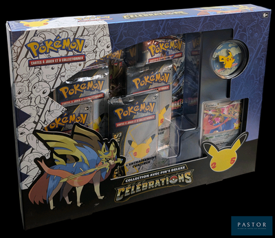 une boîte de cartes Pokémon avec l'image d'une figurine de Pokémon