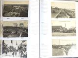 an open book with pictures of people and buildings on it