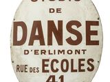 a picture of a sign that reads studio de dansse perimont rues ecoles 41