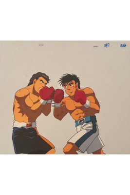 a drawing of two boxers fighting each other in a boxing ring