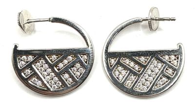 GUY LAROCHE - Boucles d'oreilles rondes en argent 925ml et strass sign - Photo 1